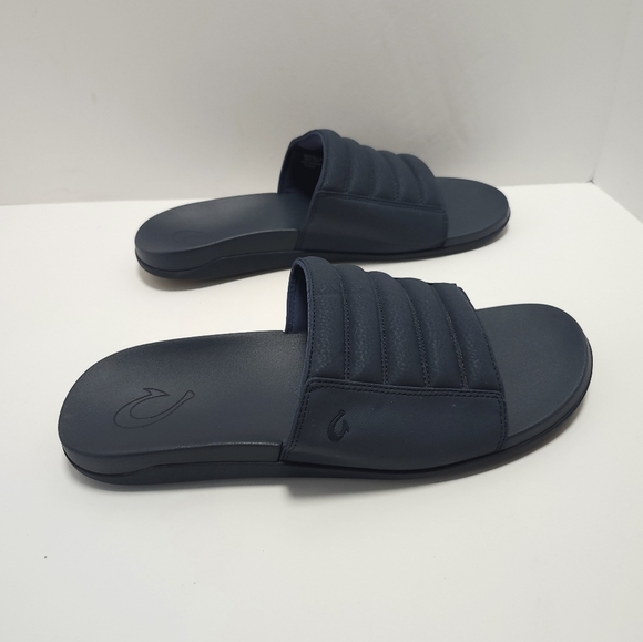 OluKai Mens Maha Olu Slide Sandals Size 13 Blue - Picture 3 of 6
